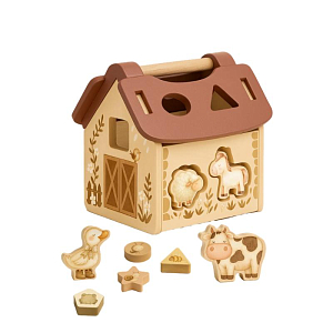 Сортер деревянный Mrs. Ertha "Animal Farm", бежевый